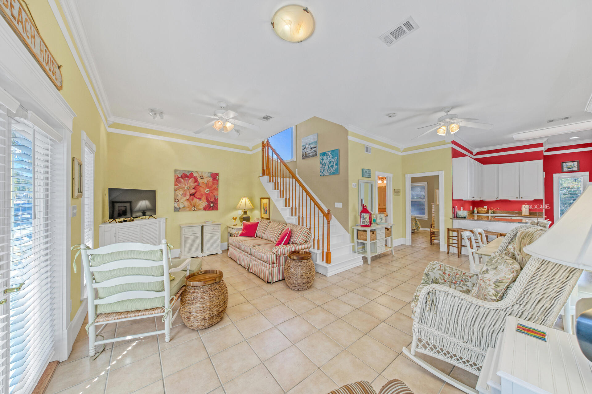 88 East Blue Crab Loop Panama City Beach, FL 32461 - Photo 8 of 55 a bedroom with furniture and a book shelf
