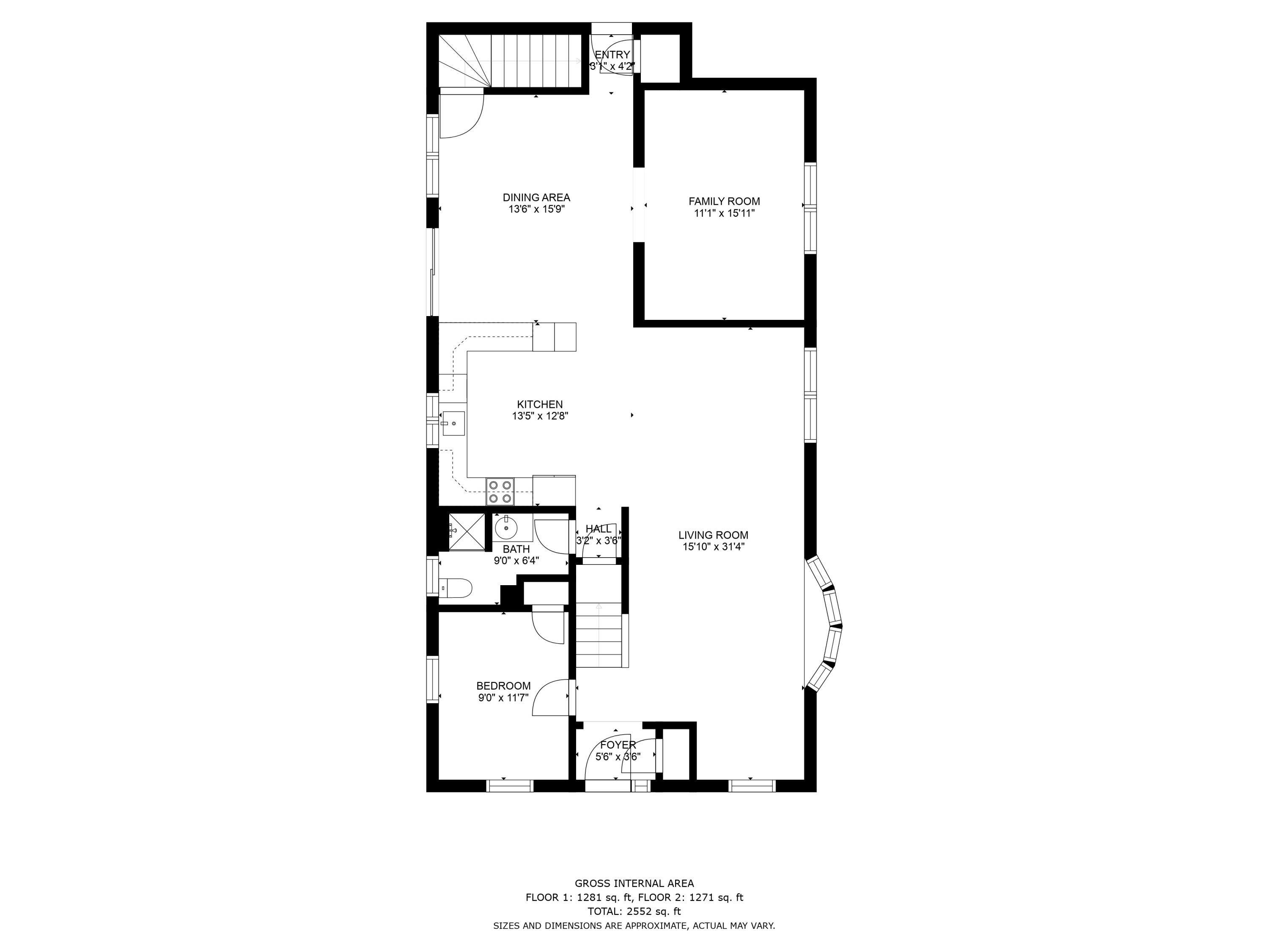 961 Shore Road Pocasset, MA 02559 - Photo 13 of 15 1-1st_floor_dimensions_961_shore_rd___po