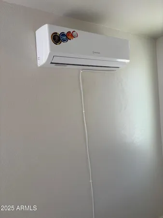 a close up view of racks on the wall