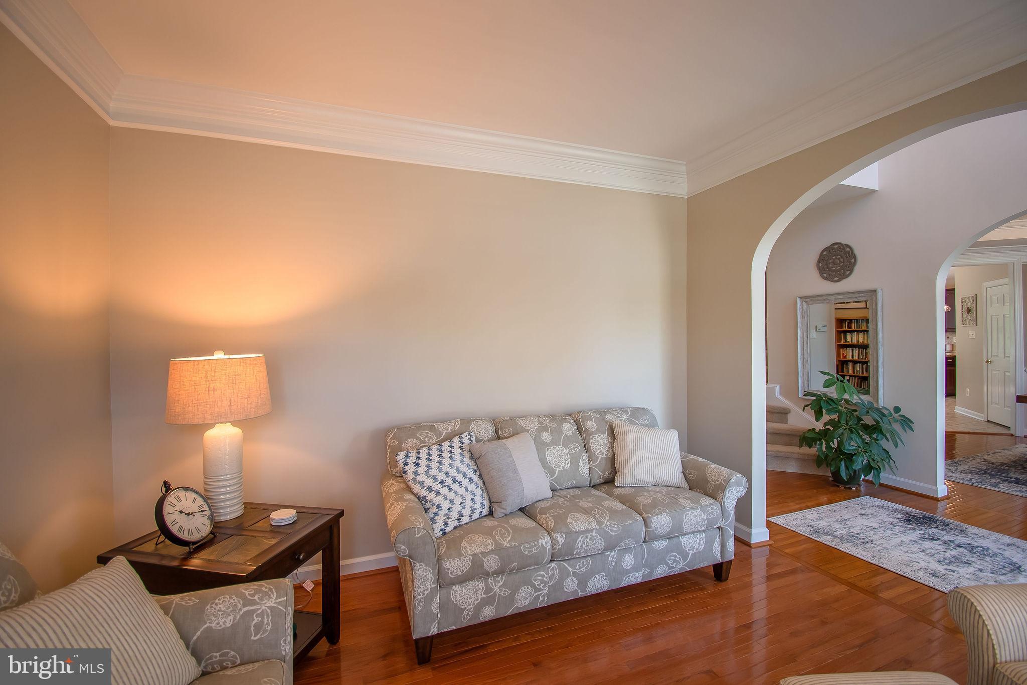 271 Barnhill Road Perkasie, PA 18944 - Photo 7 of 52 Living Room with curved arch and crown molding