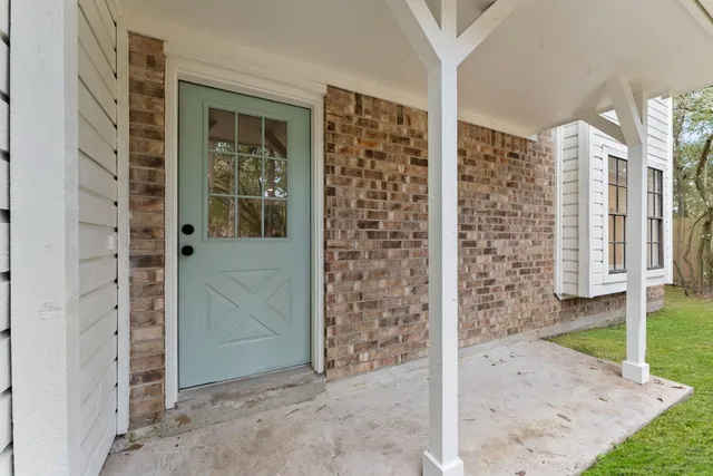 front view of a house with a outdoor space