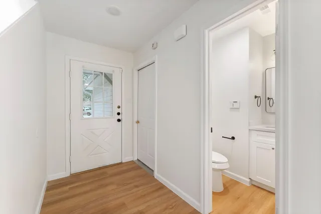a view of bathroom with a toilet sink