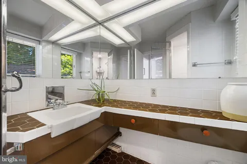 a view of a park with a slide