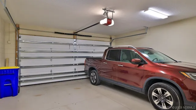 a view of a garage with furniture