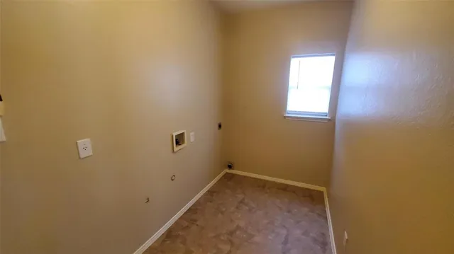 a view of a small space with a window