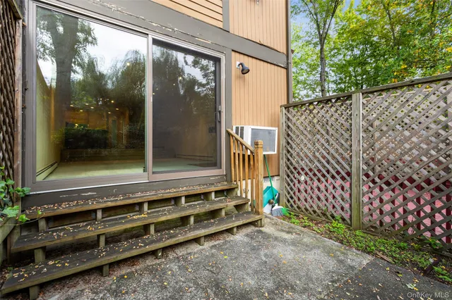 a window of a house with a yard