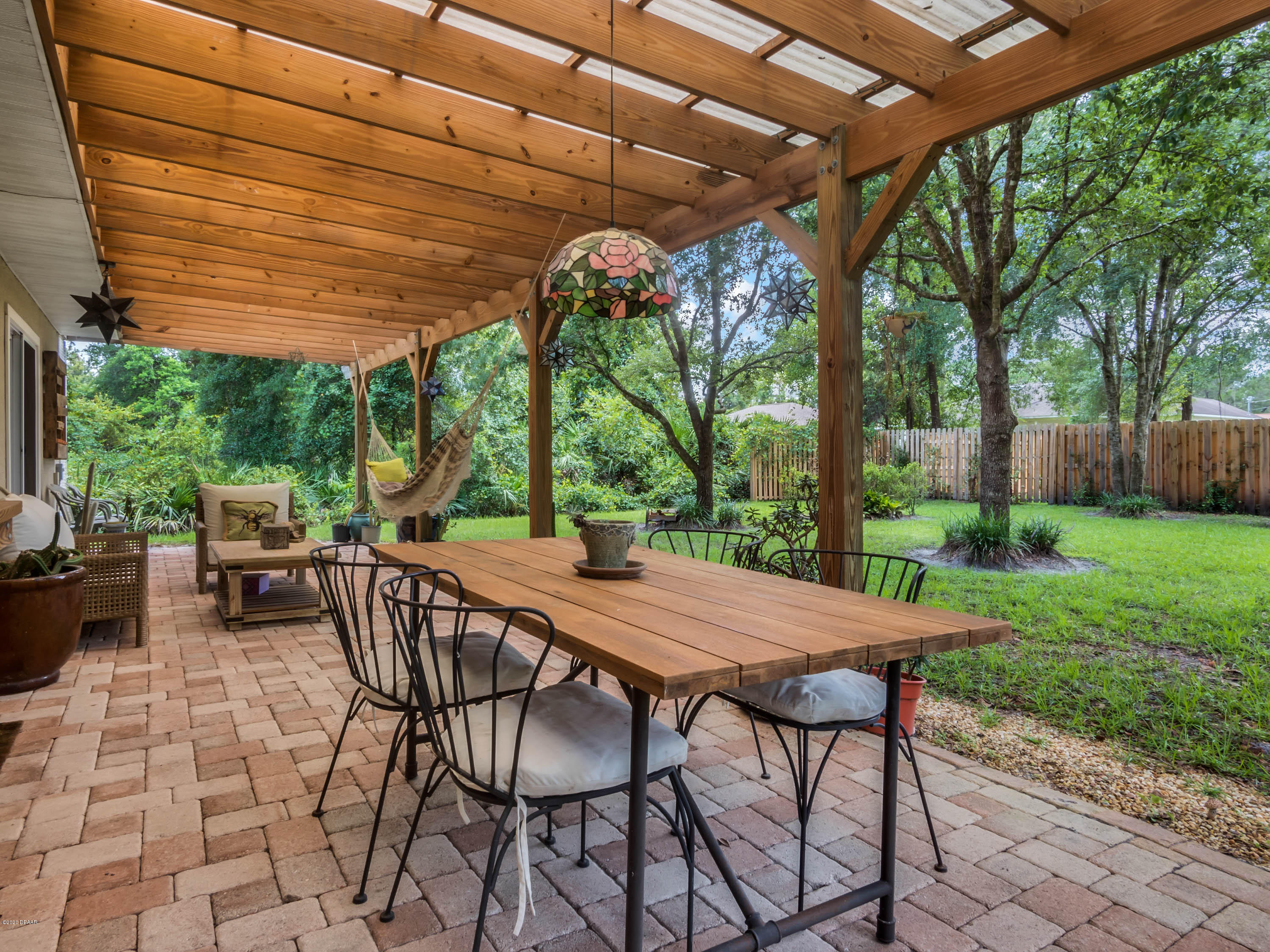 1982 7th Avenue DeLand, FL 32724 - Photo 27 of 36 a view of a patio with a table chairs and a backyard