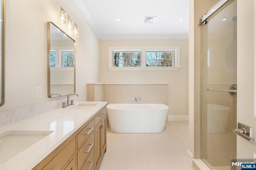 62 Colony Avenue Park Ridge, NJ 07656 - Photo 30 of 50 a bathroom with a bathtub sink mirror and vanity