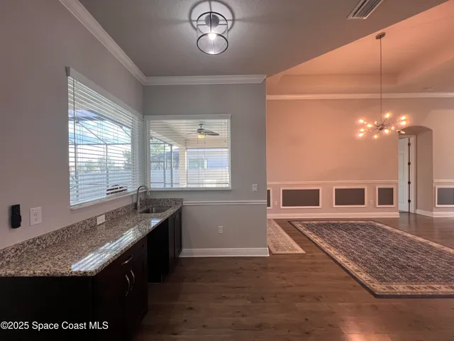 a kitchen with granite countertop lots of counter top space