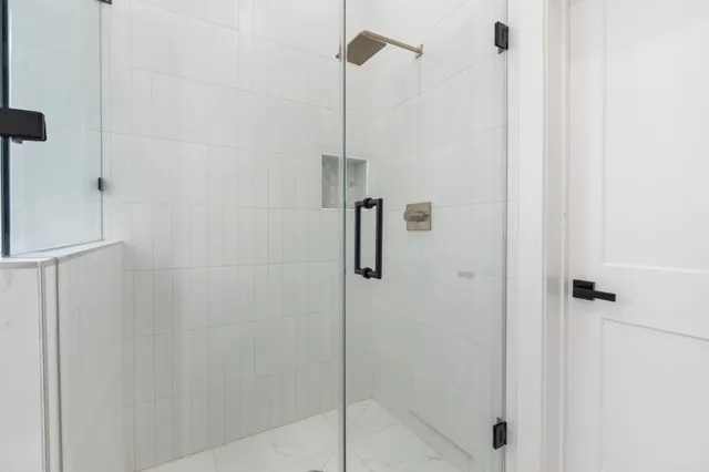 a bathroom with a shower