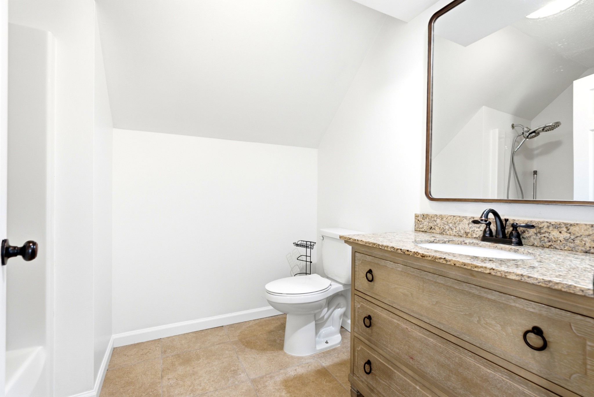 3434 Kinneys Road Cedar Hill, TN 37032 - Photo 36 of 90 a bathroom with a granite countertop sink mirror and a toilet