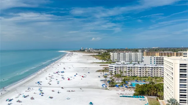 a view of building with ocean view