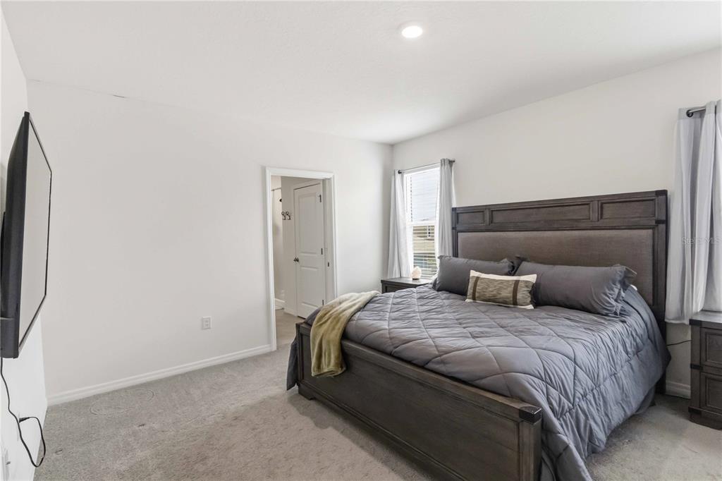 8354 Hardy Bay Loop Wesley Chapel, FL 33545 - Photo 13 of 32 a bedroom with a bed and a flat screen tv
