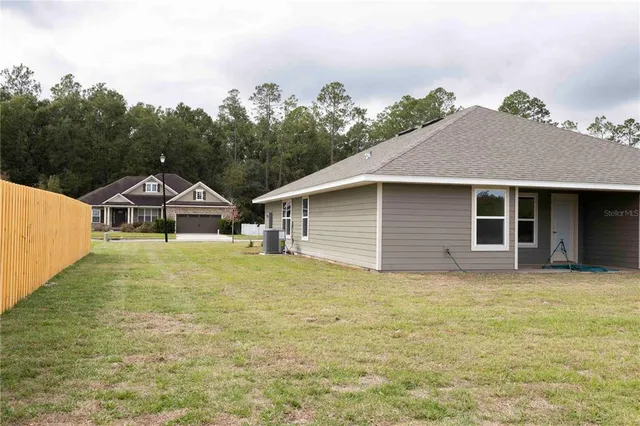 a backyard of a house