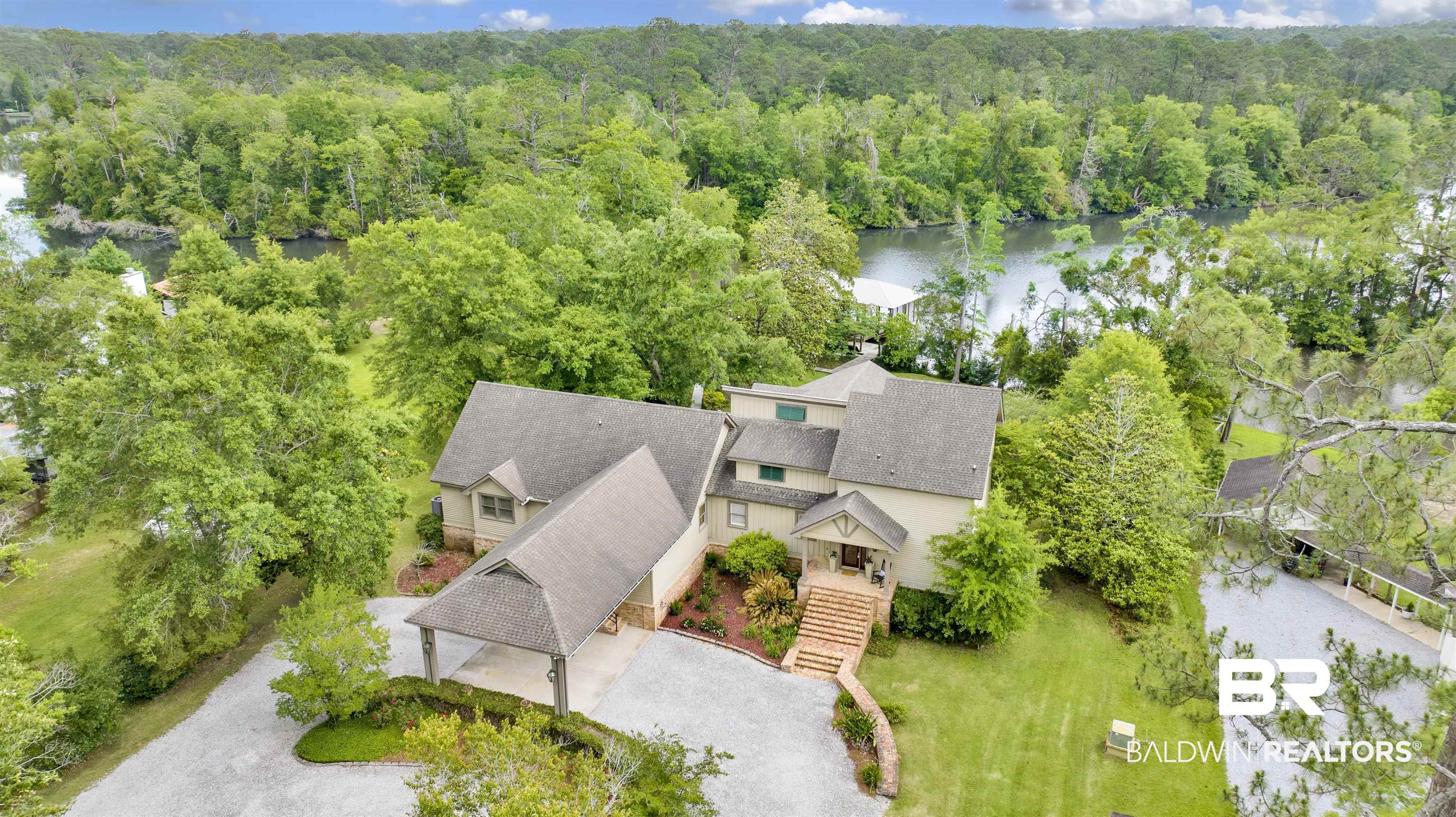16864 Ferry Rd Circle Fairhope, AL 36532 - Photo 56 of 68 View from above of property with a forest and a nearby body of water