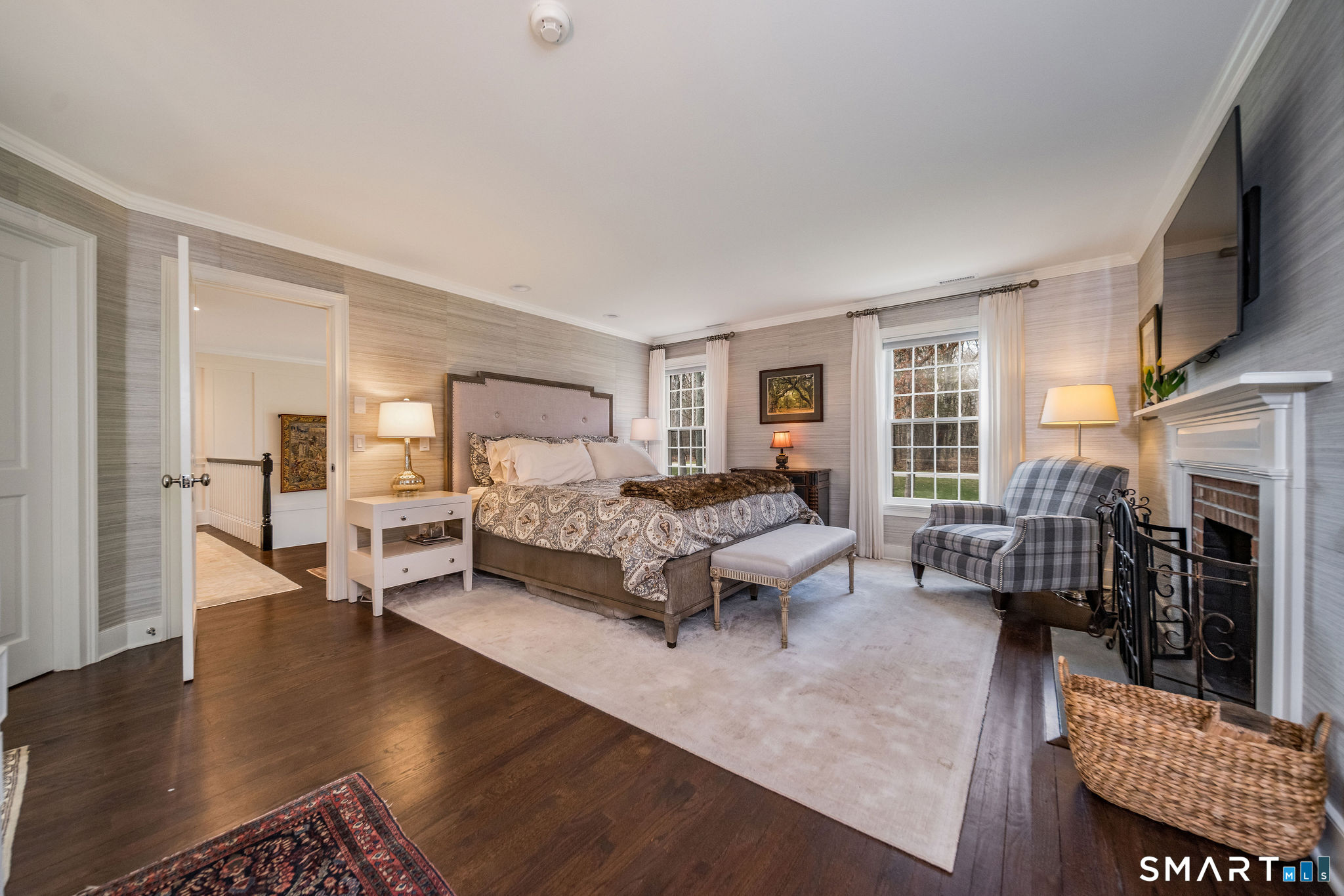 9 Matson Ridge Old Lyme, CT 06371 - Photo 27 of 42 Primary Suite with a beautiful working wood fireplace, walk in closets and Primary Bath