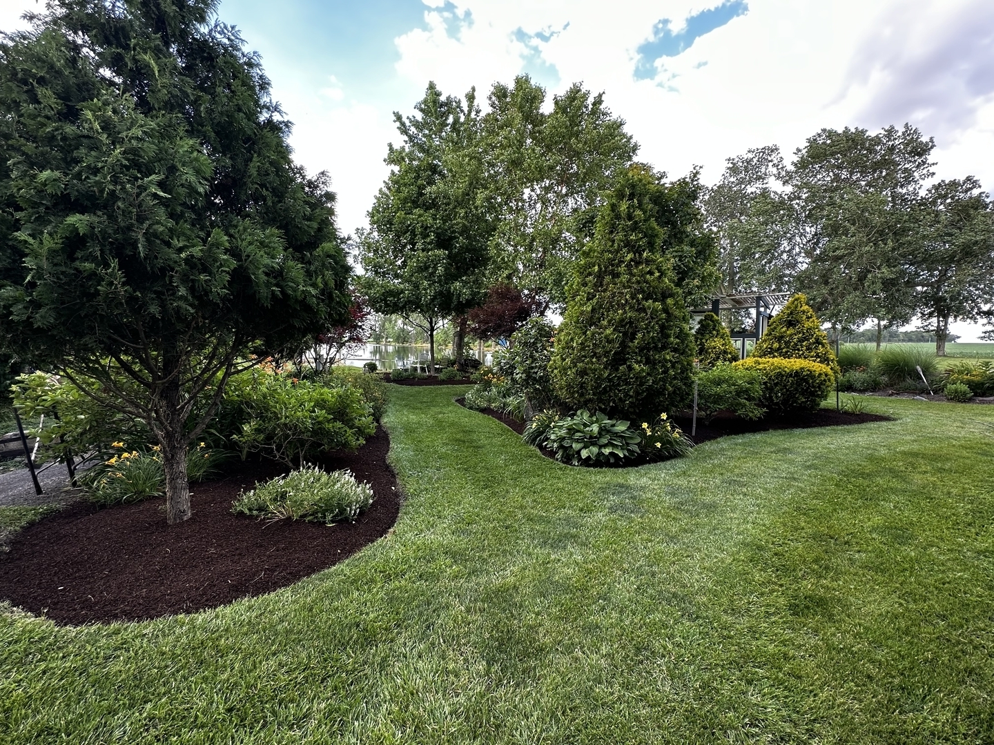 860 East 1100 Road Champaign, IL 61822 - Photo 12 of 60 a view of a garden with large trees