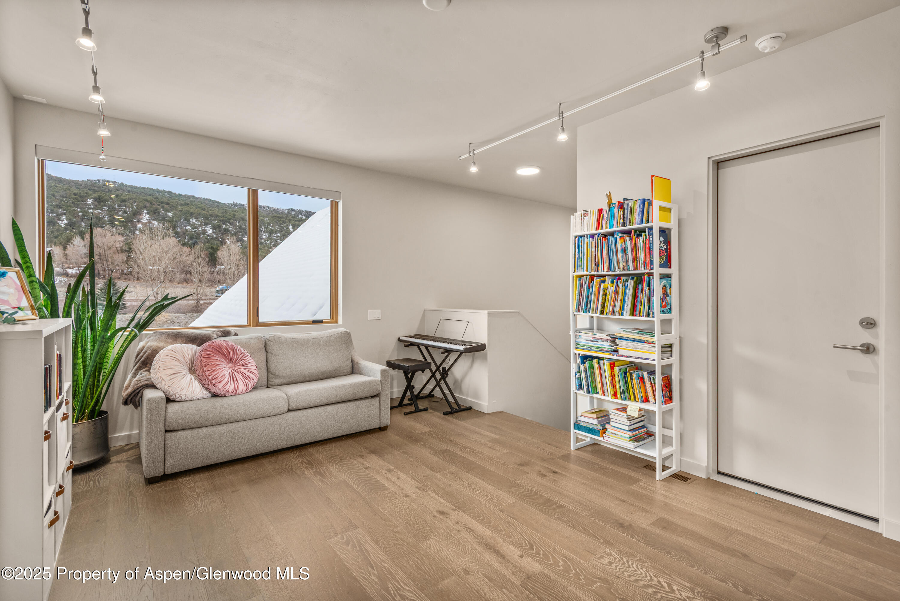 113 Valley Court Basalt, CO 81621 - Photo 22 of 34 a living room with furniture and a book shelf