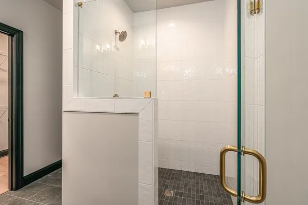 a bathroom with a shower