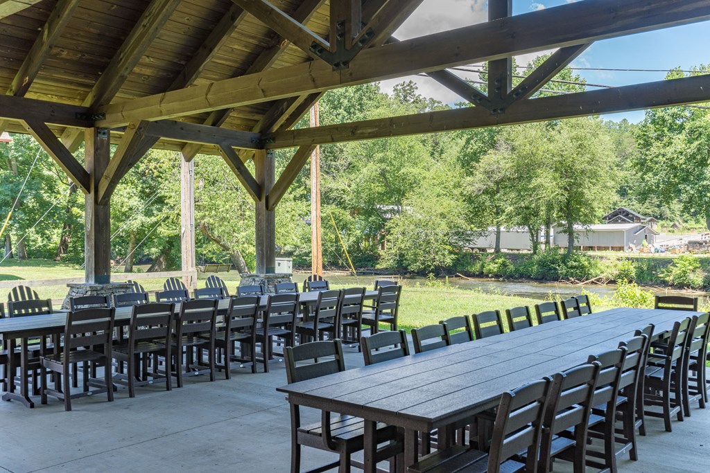 325 River Mountain Road Murphy, NC 28906 - Photo 49 of 57 a view of deck with table and chairs and wooden floor