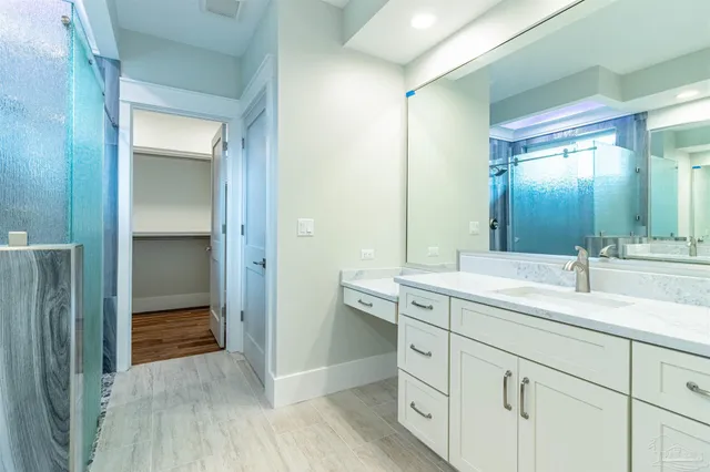 a close view of closet