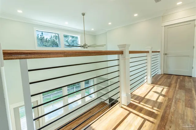 a view of outdoor space with wooden floor and deck