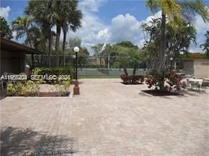 an outdoor space with patio