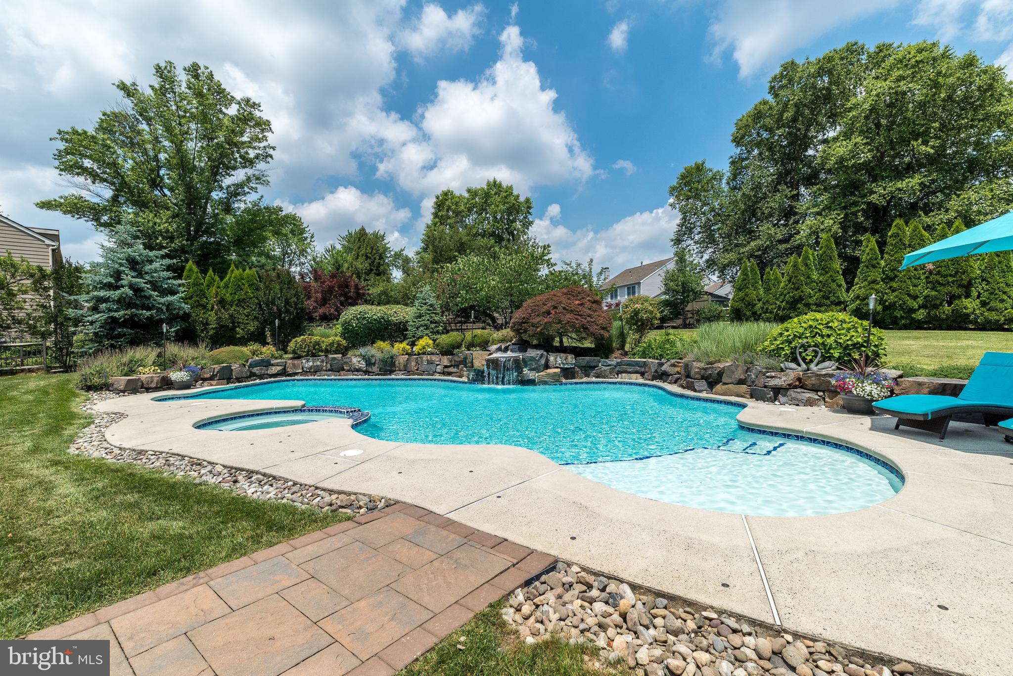 728 Signal Hill Road Dresher, PA 19025 - Photo 75 of 100 In-ground pool with waterfall