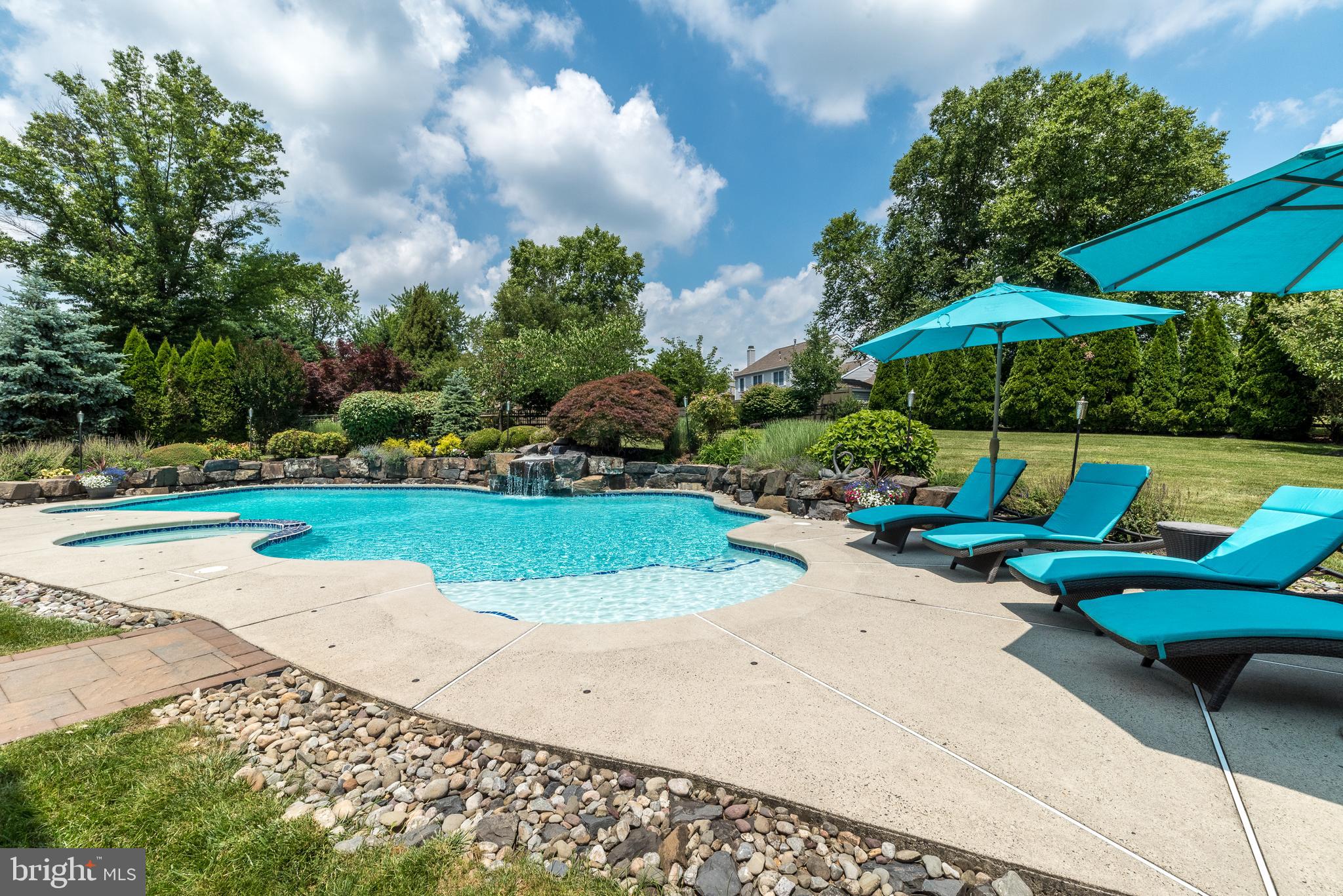 728 Signal Hill Road Dresher, PA 19025 - Photo 76 of 100 In-ground pool with waterfall