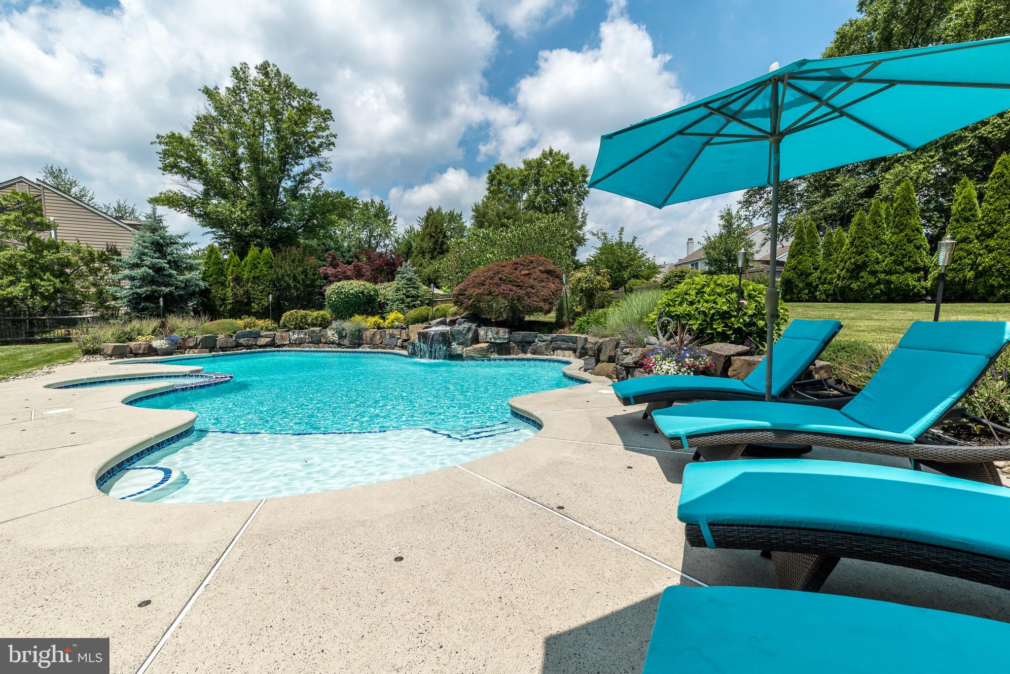 728 Signal Hill Road Dresher, PA 19025 - Photo 77 of 100 In-ground pool with waterfall
