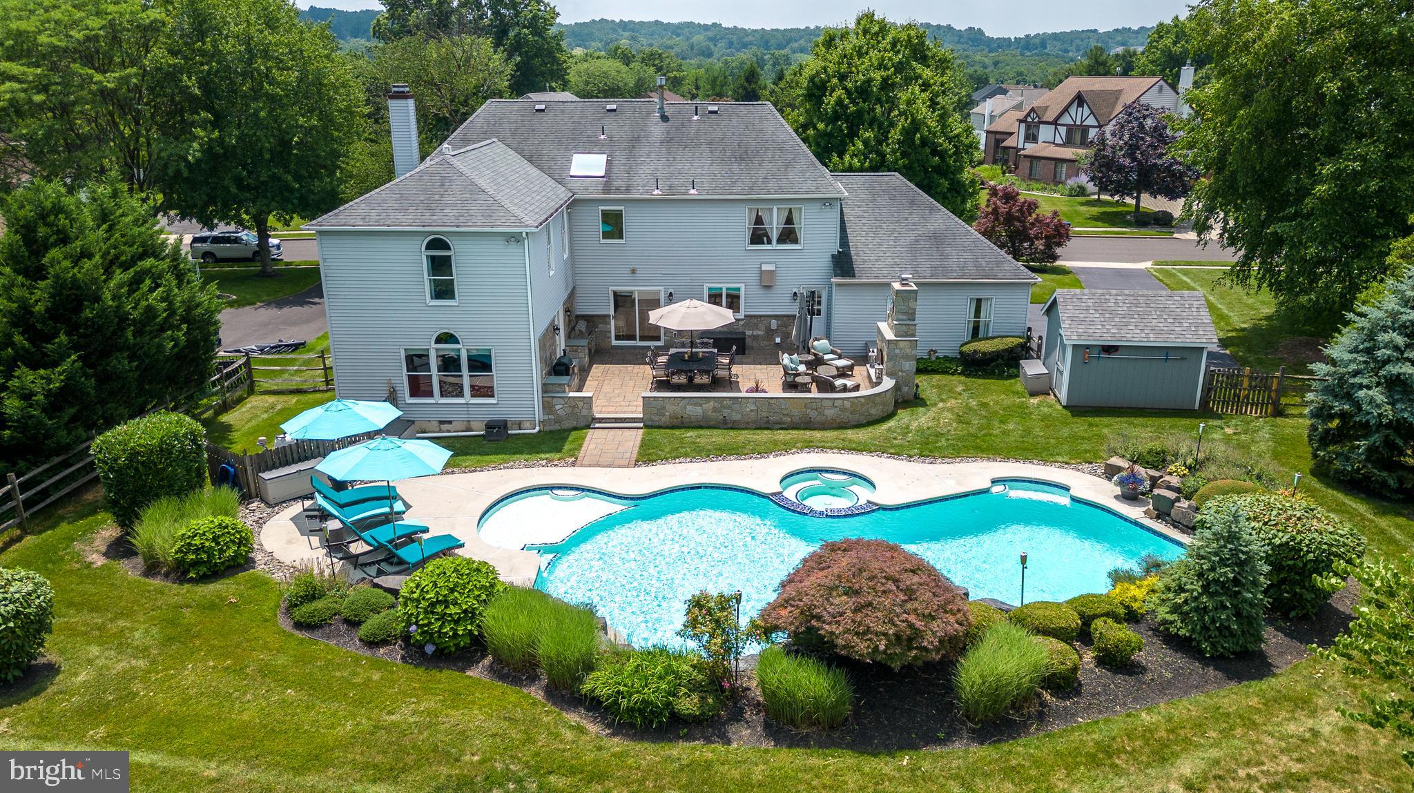 728 Signal Hill Road Dresher, PA 19025 - Photo 88 of 100 Rear of home, pool, & patio