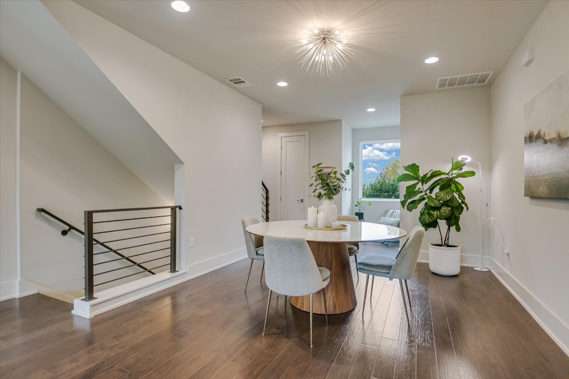 5212 Pink Poppy Pass, Unit 20 Austin, TX 78735 - Photo 6 of 24 Dining space featuring recessed lighting and dark wood finished floors