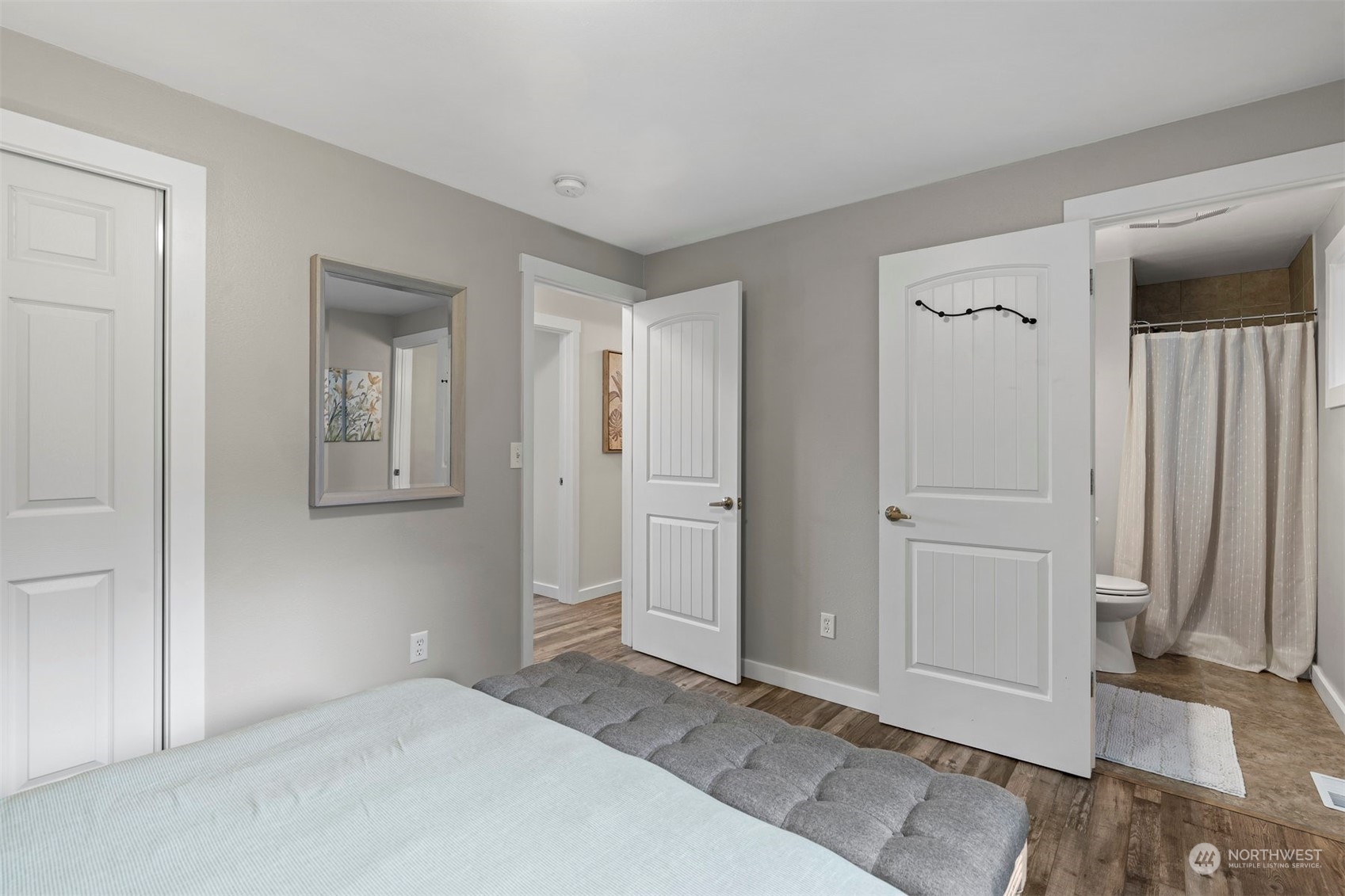 24301 7th Place West Bothell, WA 98021 - Photo 24 of 40 a bedroom with a bed and a view of bathroom