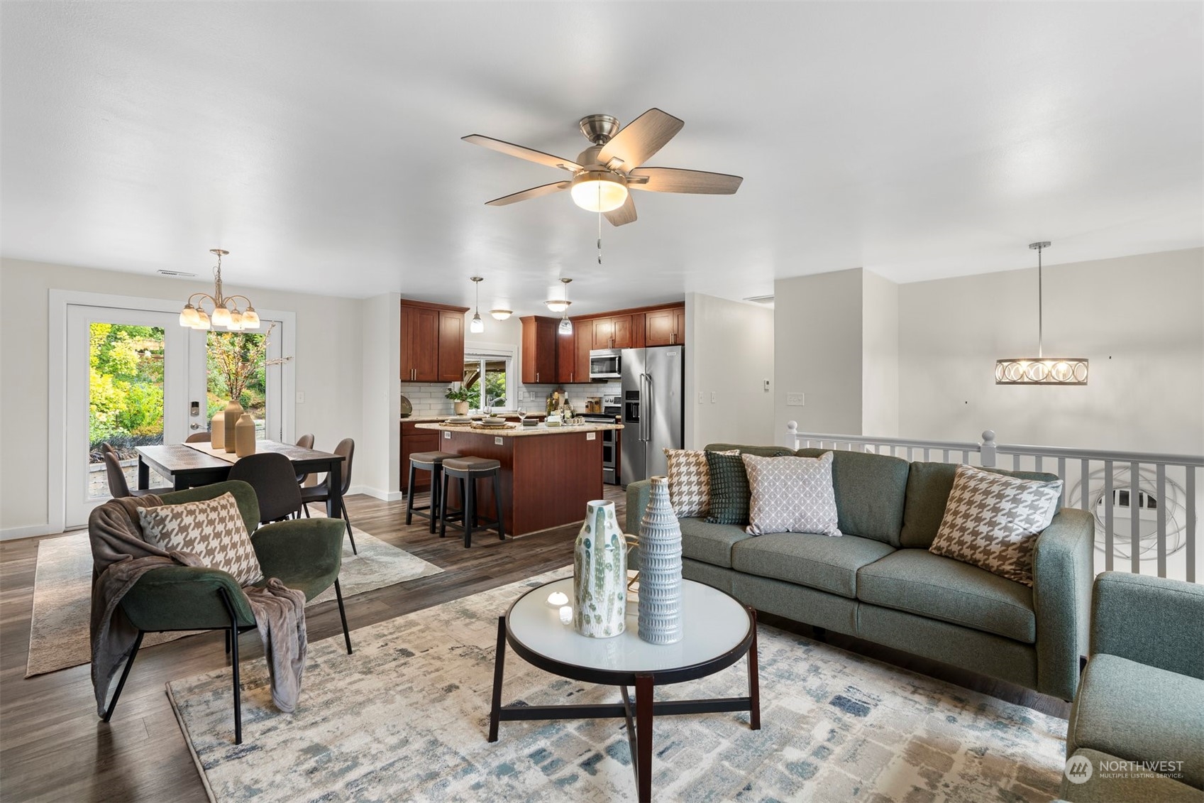 24301 7th Place West Bothell, WA 98021 - Photo 7 of 40 a living room with furniture kitchen view and a chandelier