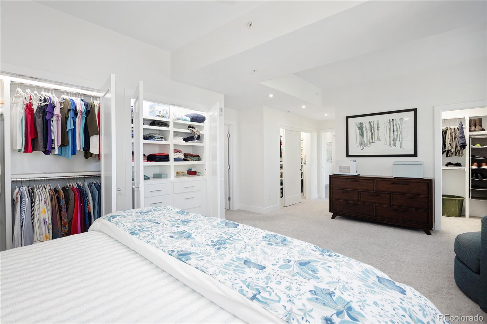 1650 Fillmore Street, Unit 1107 Denver, CO 80206 - Photo 28 of 49 a bedroom with a bed and closet