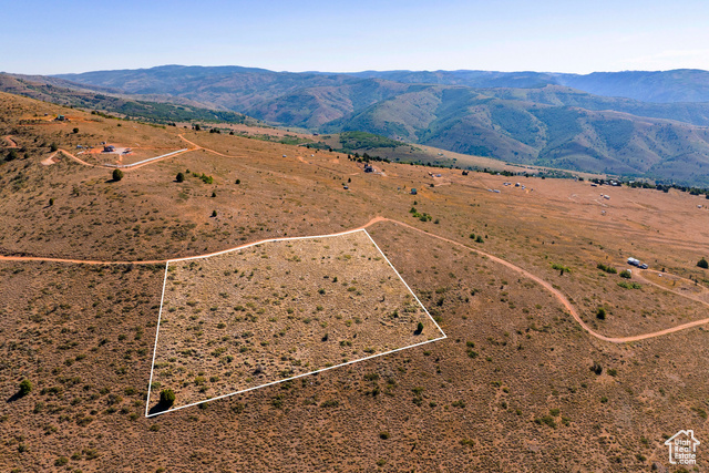 3243 Oak Canyon Road, Unit 488 Huntsville, UT 84317 - Photo 2 of 28 Overview of rural landscape with property parcel outlined and mountains