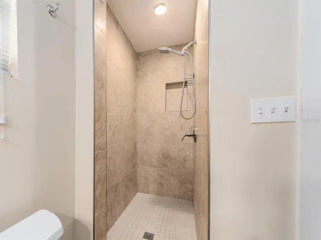 a bathroom with a shower