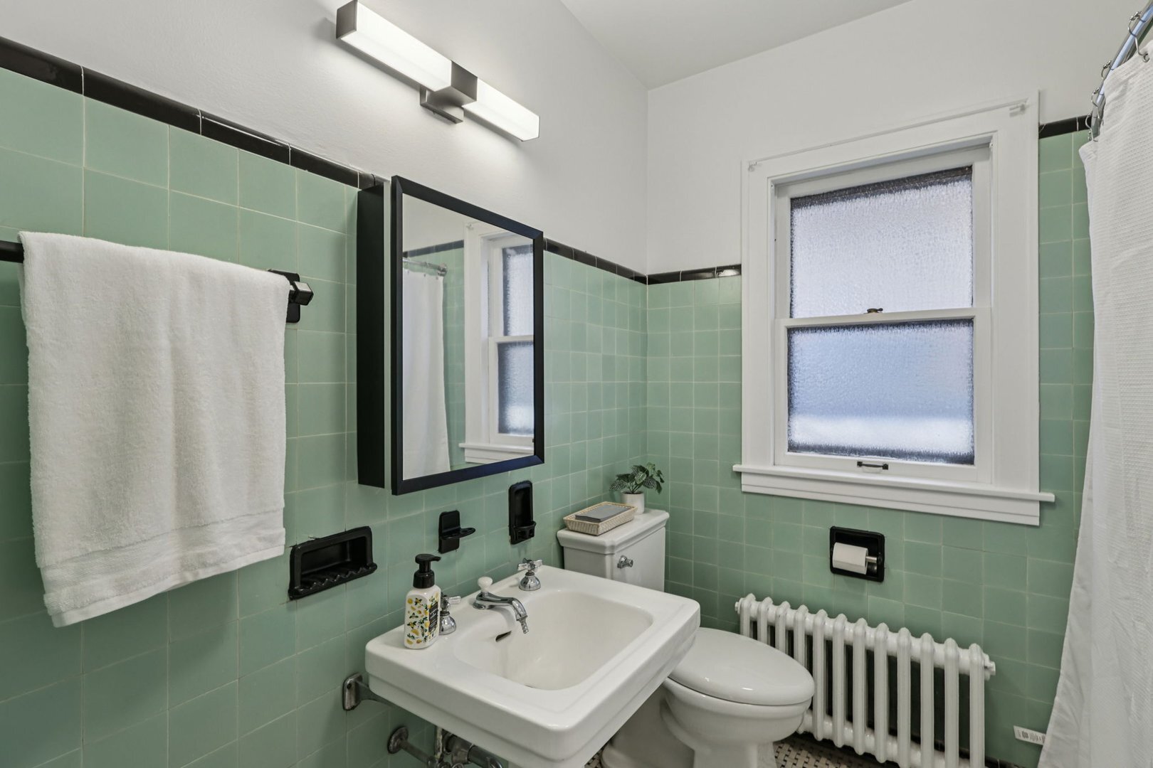 5253 Cleveland Street Skokie, IL 60077 - Photo 23 of 57 a bathroom with a sink a toilet and mirror