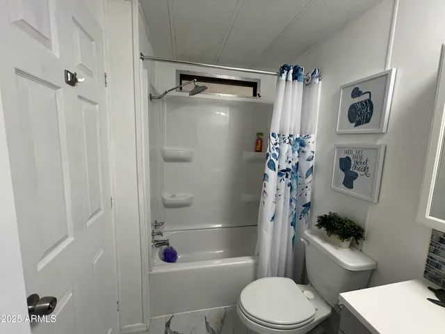 a white toilet sitting next to a bath tub