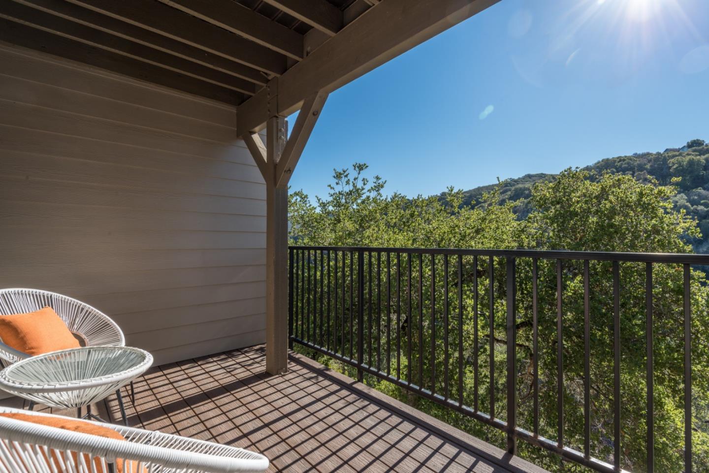 1040 Continentals Way, Unit 12 Belmont, CA 94002 - Photo 23 of 30 a balcony with trees in front of it