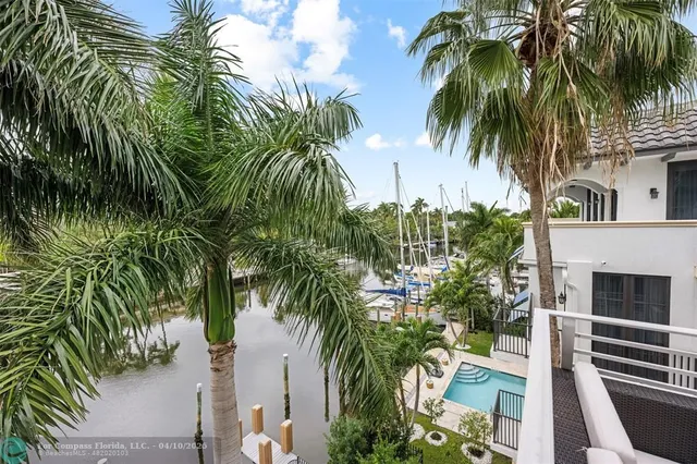 a view of outdoor space with palm trees