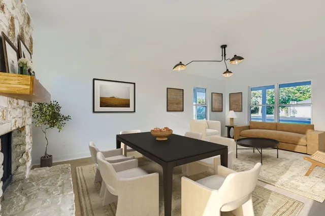 a view of a workspace with furniture