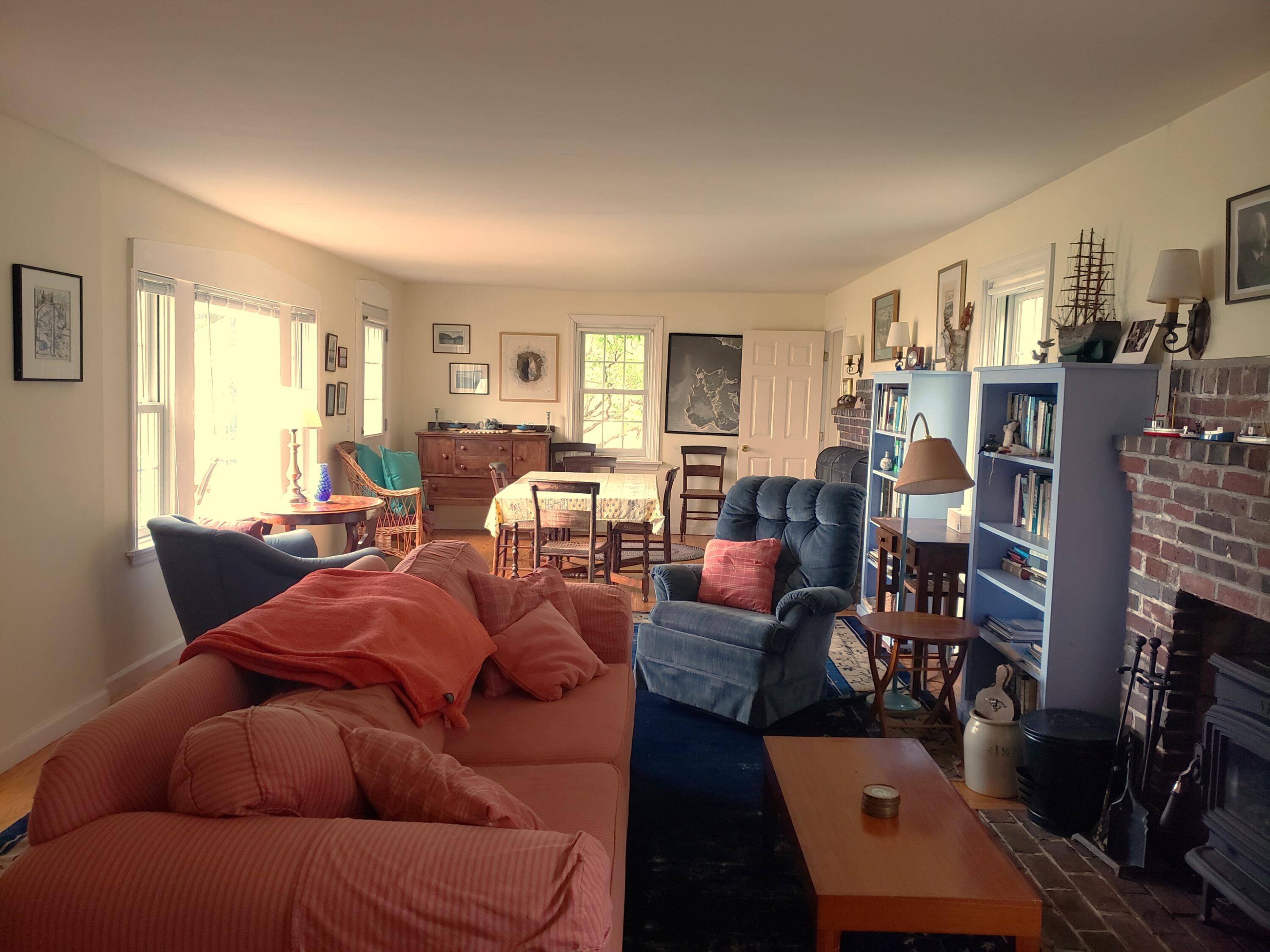 579 Cranberry Road Cranberry Isles, ME 04625 - Photo 2 of 25 Living room with 2 fireplaces