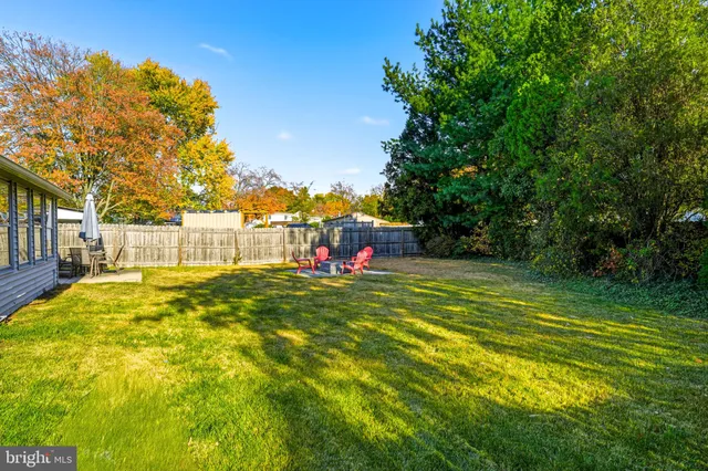 a view of yard with swimming pool and green space