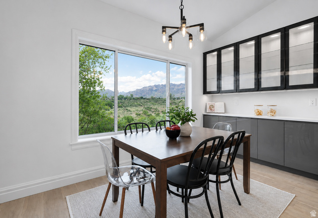 1429 Chateau Ridge Way Sandy, UT 84092 - Photo 3 of 22 Dining area with a large picture window showcasing a mountain and green landscape