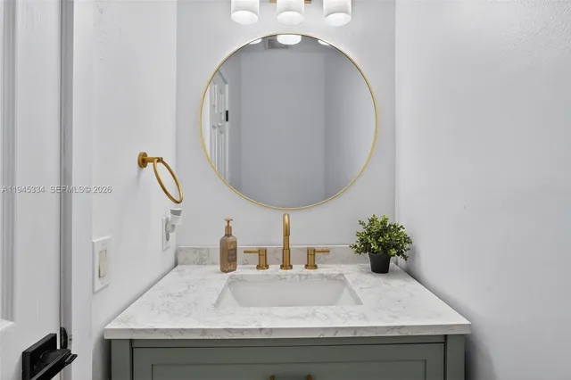 a view of a hallway with painted walls