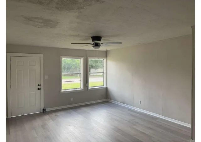 an empty room with a window