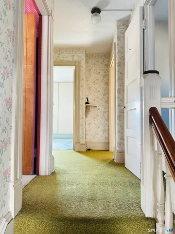 a view of a bathroom with a tub