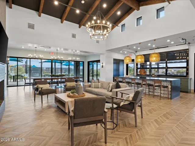 a view of a garden with a patio