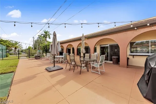 a view of outdoor space with seating area